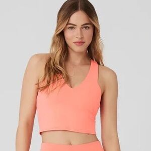 Alo Yoga - Airbrush Real Bra Tank in Candy Orange size Small